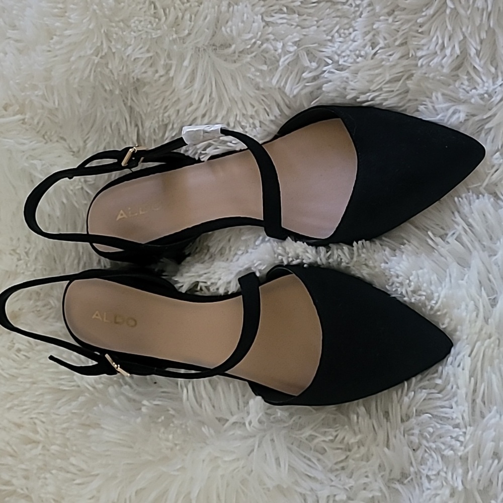 Aldo black and tortoise shell heels